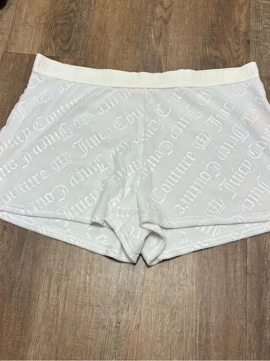 Juicy Couture White Logo women shorts size large - Picture 1 of 6